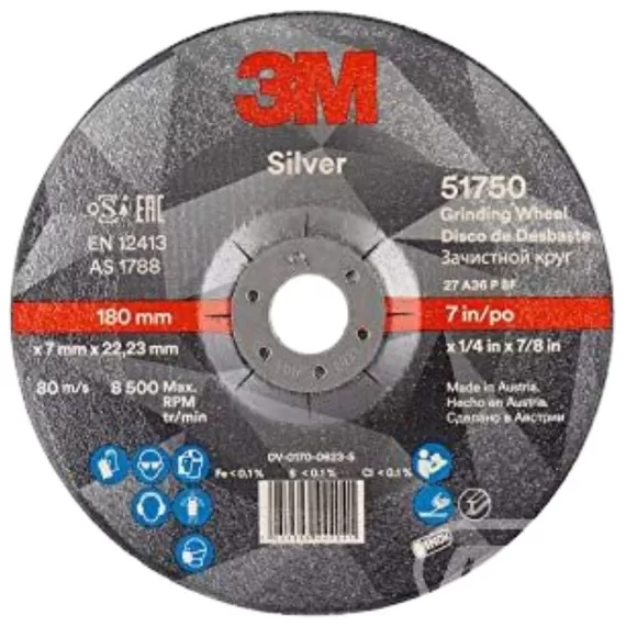 FERRAMENTAS ABRASIVASDISCOS DE DESBASTEDISCO DE DESBASTE 3M SILVER