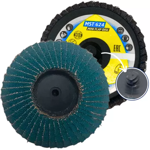LIXASDISCOS FLAPMINI FLAP DISC ROLOC KLINGSPOR MST624 - 50MM