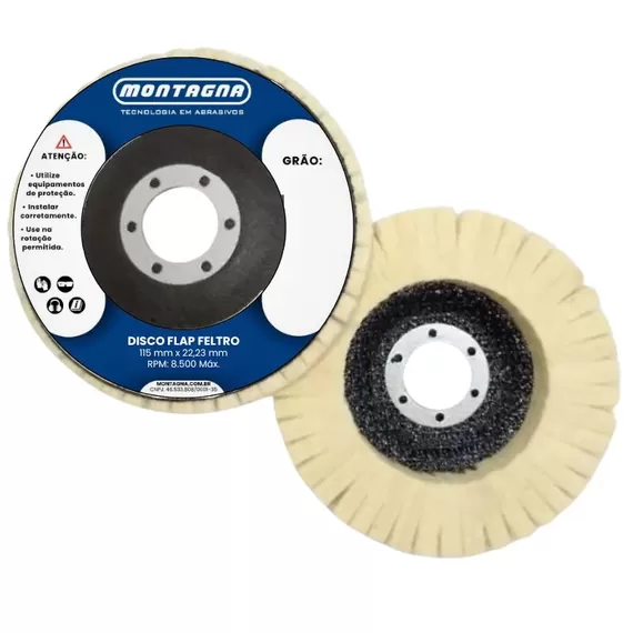 FERRAMENTAS ABRASIVASFELTROSDISCO FLAP DE FELTRO MONTAGNA