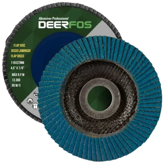 LIXASDISCOS FLAPDISCO FLAP DEERFOS KZ563 - ZIRCÔNIA - 115MM